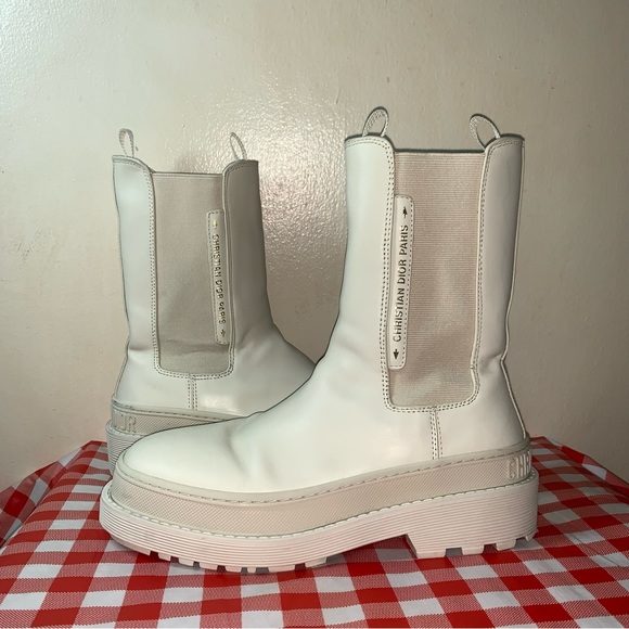 CHRISTIAN DIOR Leather Chelsea Boots Size 7 US / 37 EUR - Picture 10 of 16
